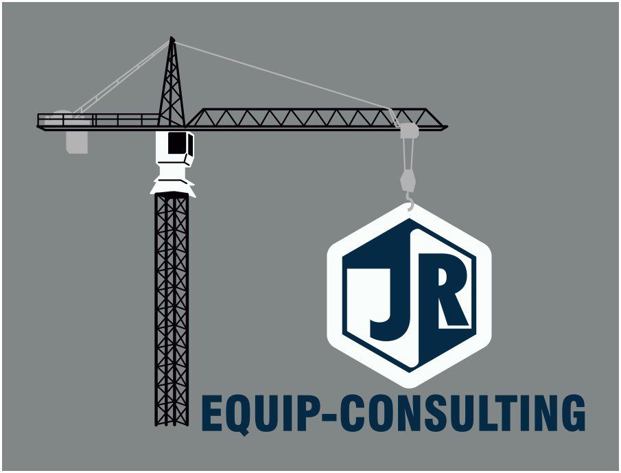Logo of JR Equip-Consulting with a crane and hexagonal emblem.