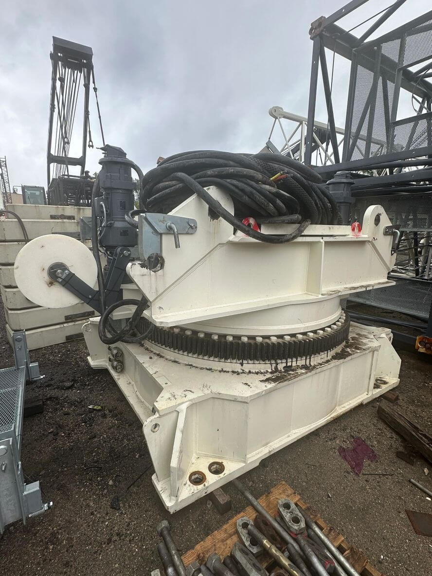 Large industrial rotary machine component outdoors.